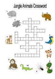 Jungle animals crossword