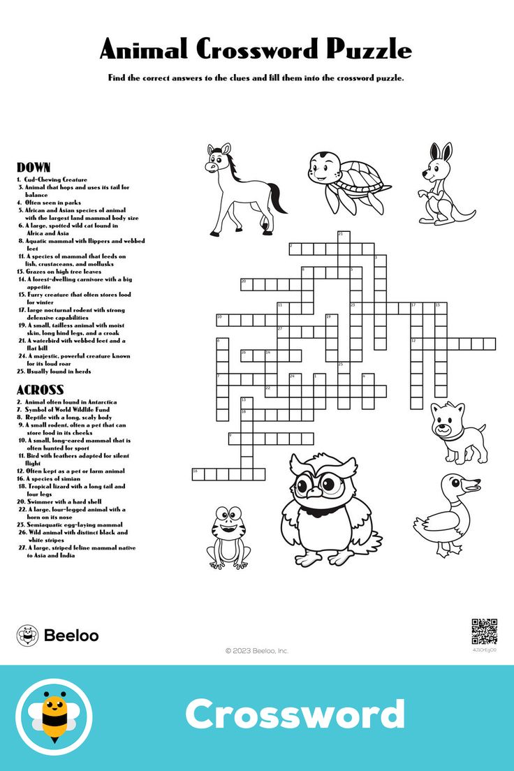 Animal crossword puzzle in crossword crossword puzzle printable crafts evades crossword