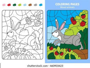 Wild animals coloring page kids panda stock vector royalty free