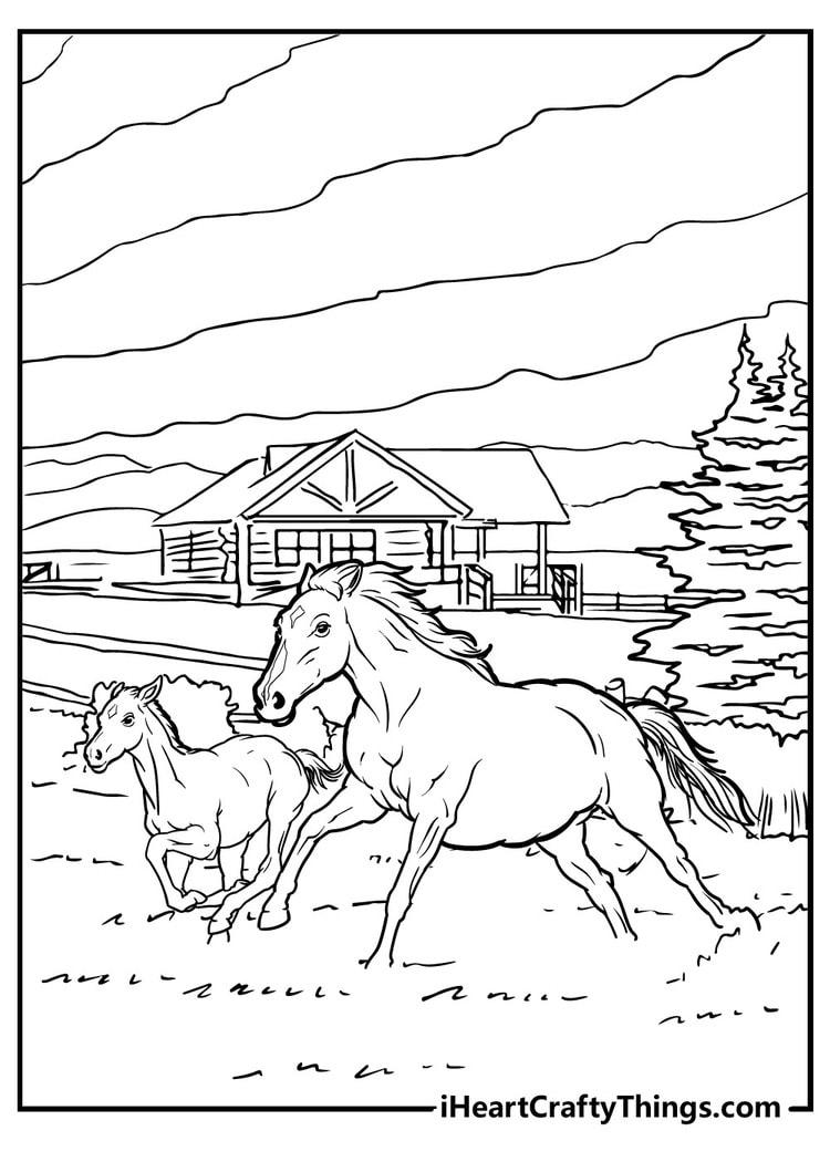 Horse coloring pages free printables