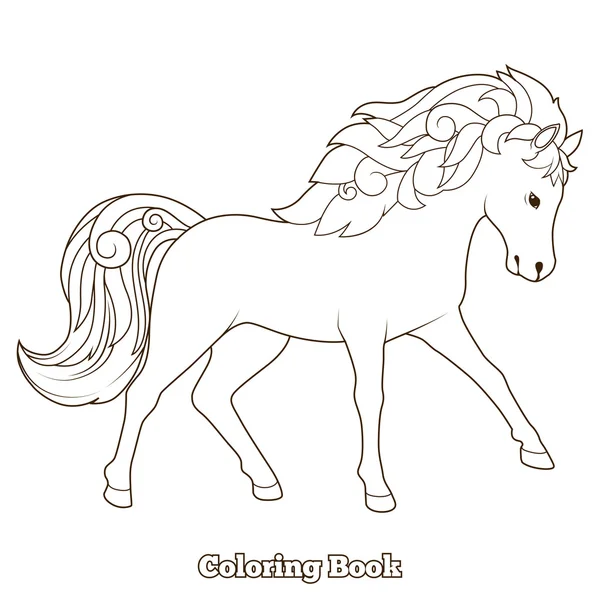 Wild horse coloring book educational game vector stock vector by alexanderpokusay