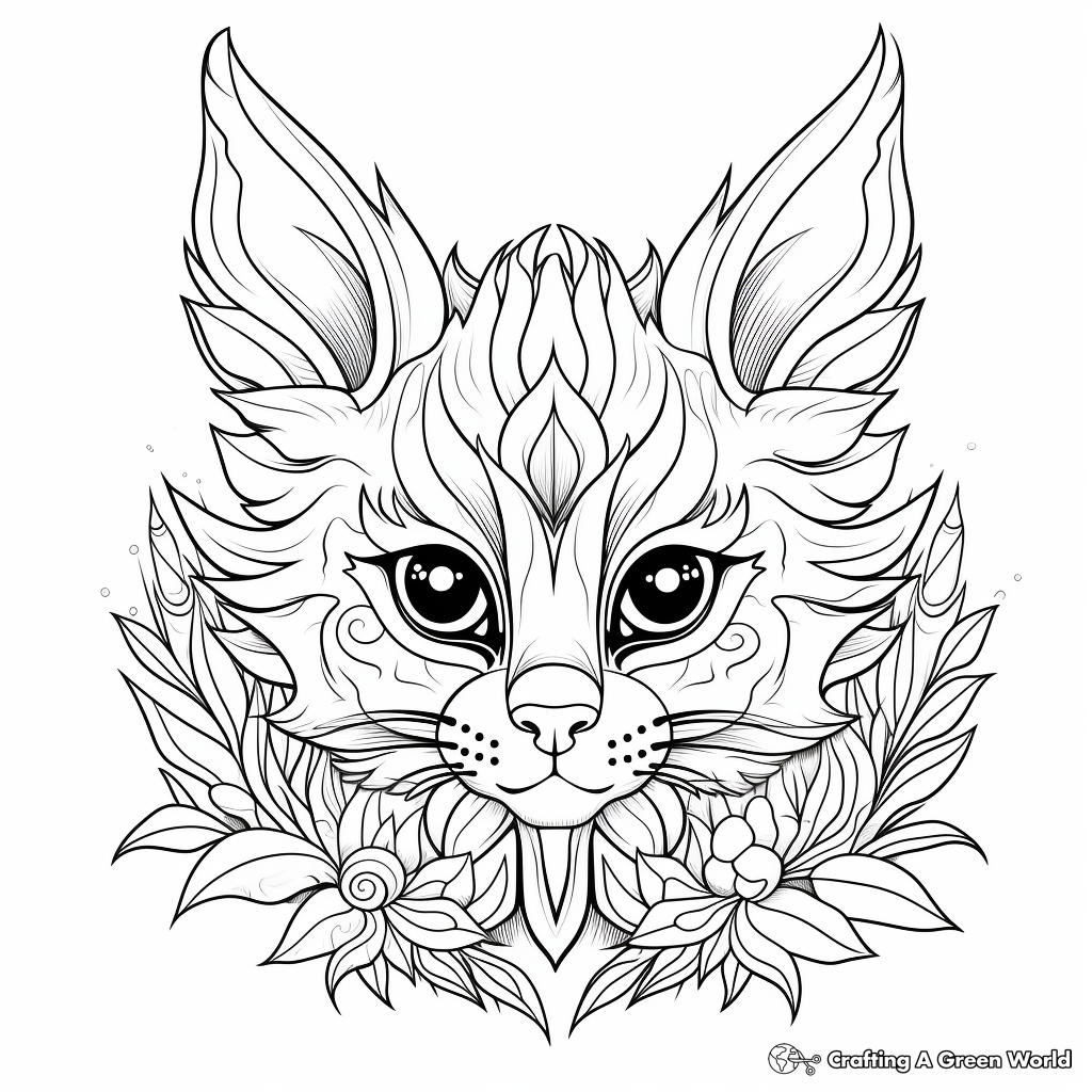 Cat head coloring pages