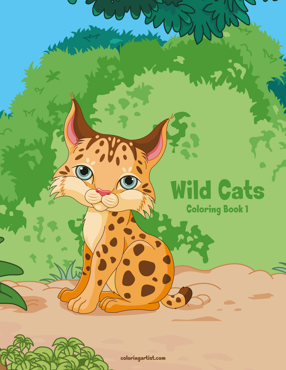 Wild cats coloring book