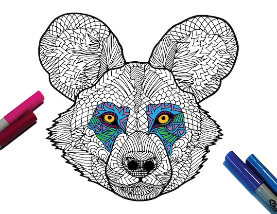 African wild dog endangered animal pdf animal coloring page