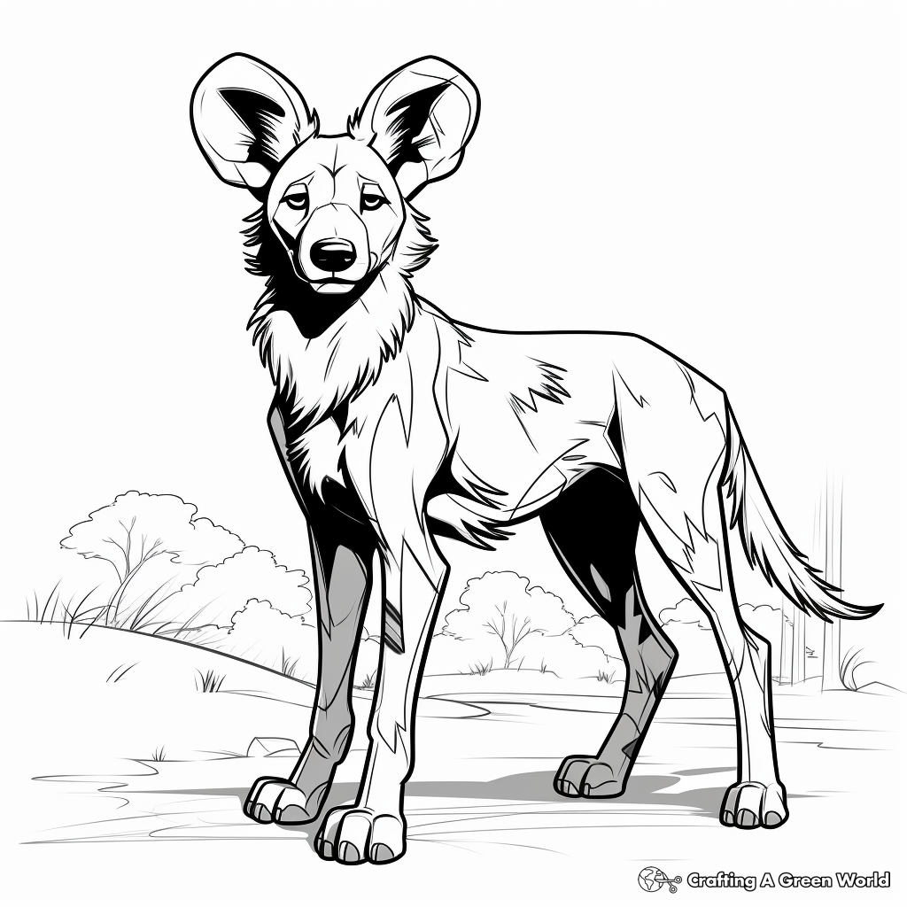 African wild dog coloring pages