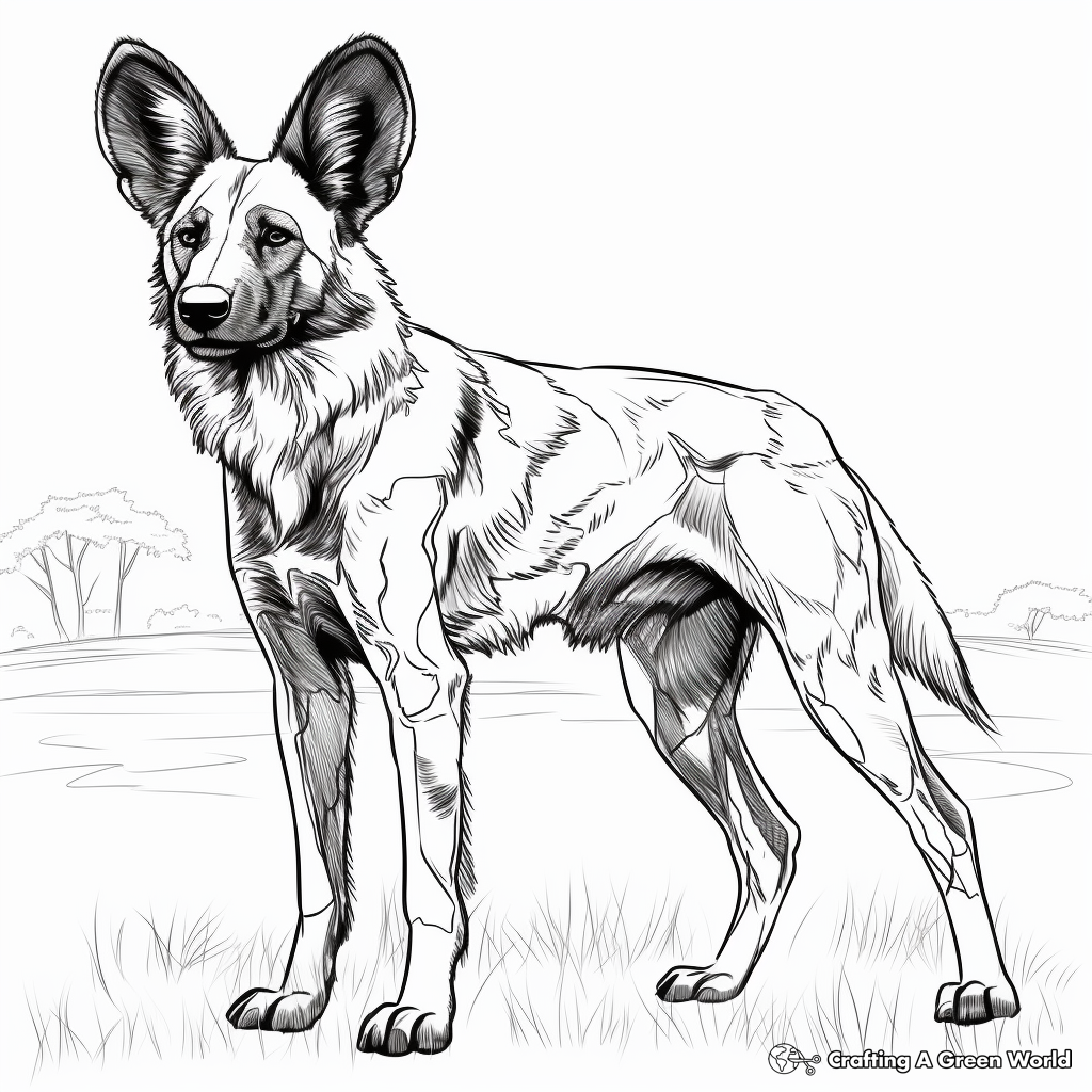 African wild dog coloring pages