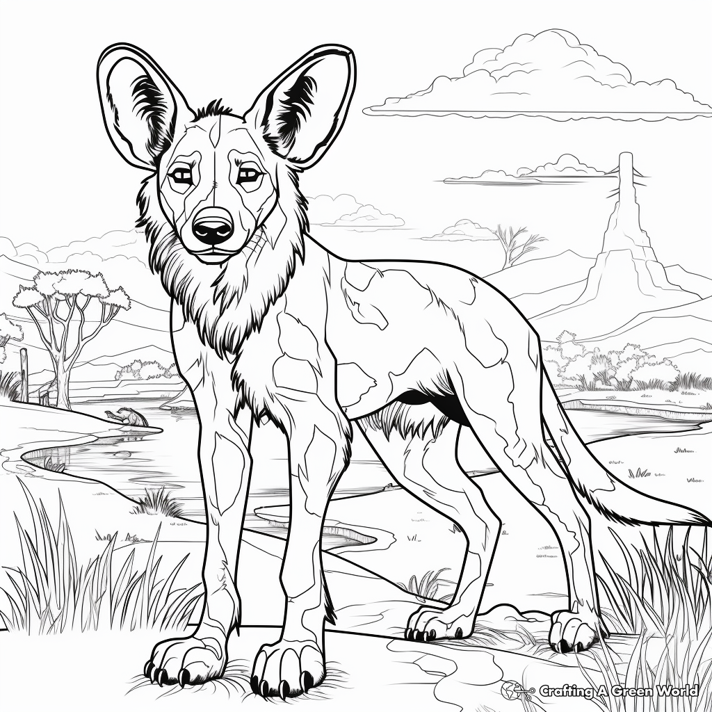 African wild dog coloring pages