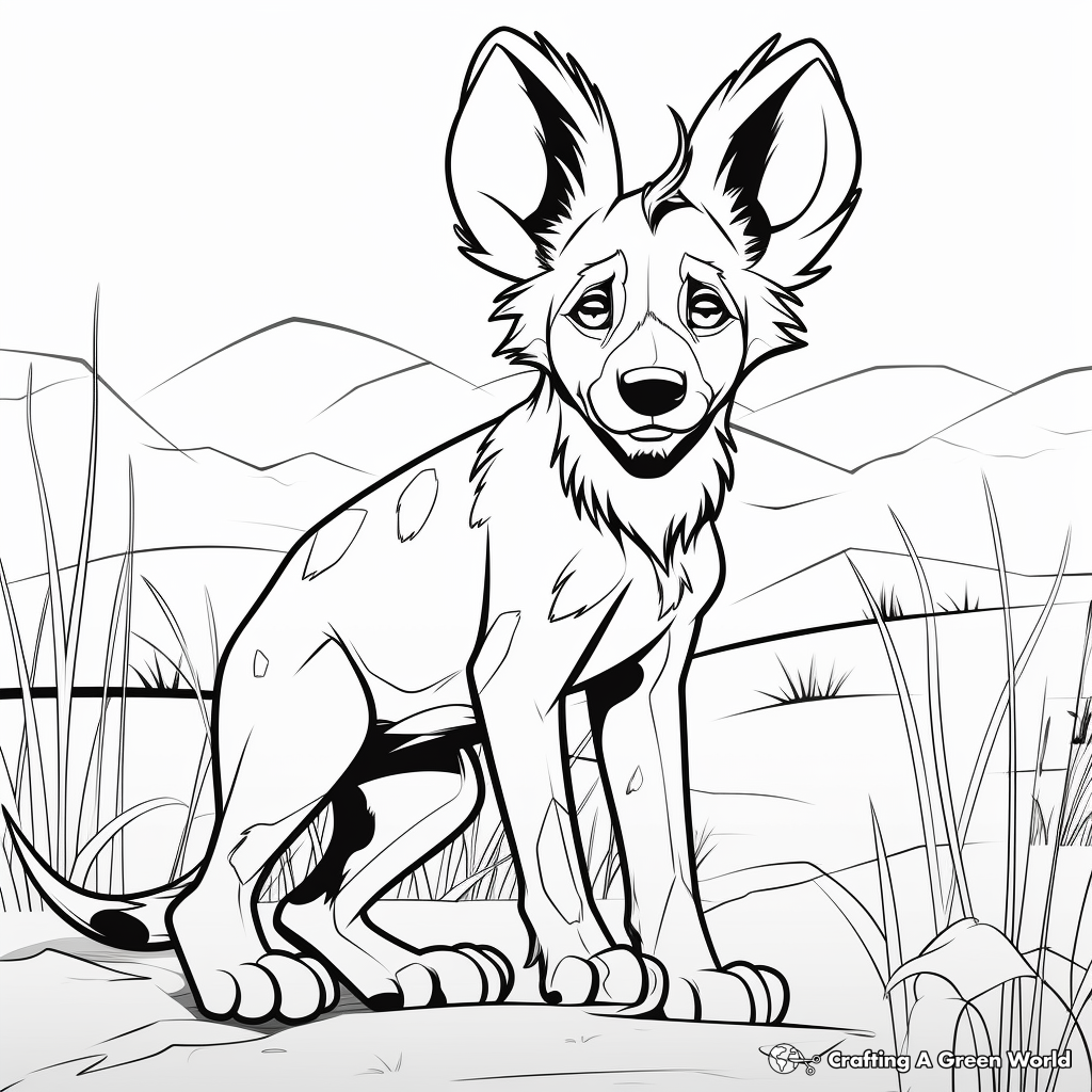 African wild dog coloring pages
