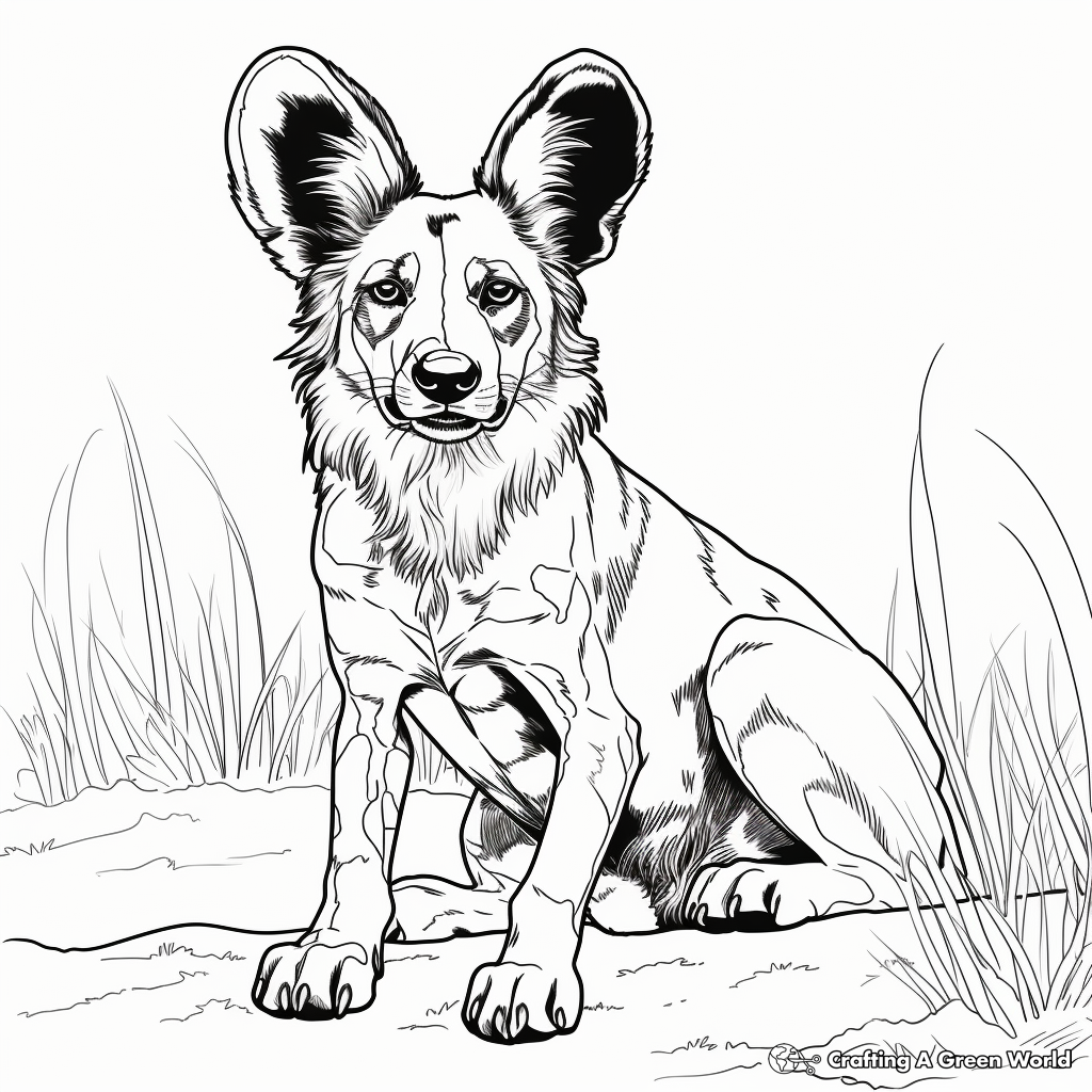African wild dog coloring pages