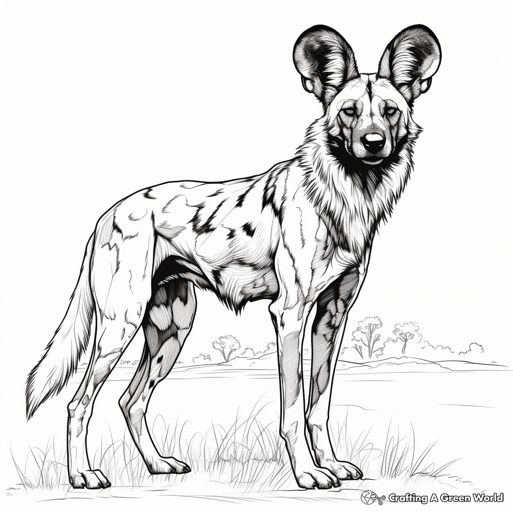 African wild dog coloring pages