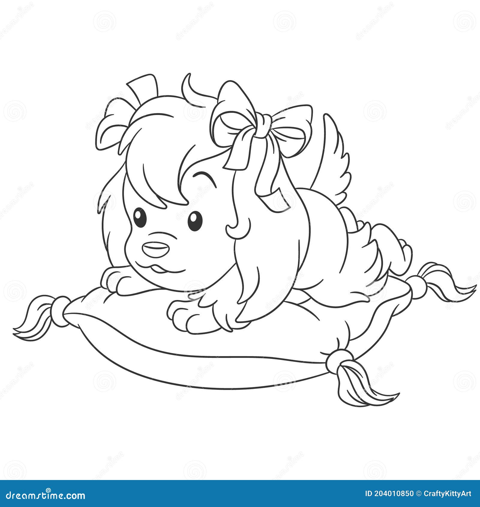 Coloring page with lap dog stock vector illustration of drawing