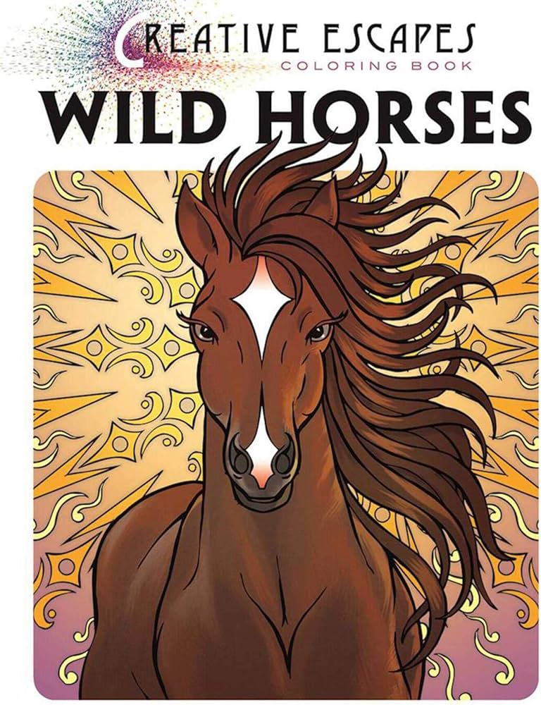 Creative espes coloring book wild horses