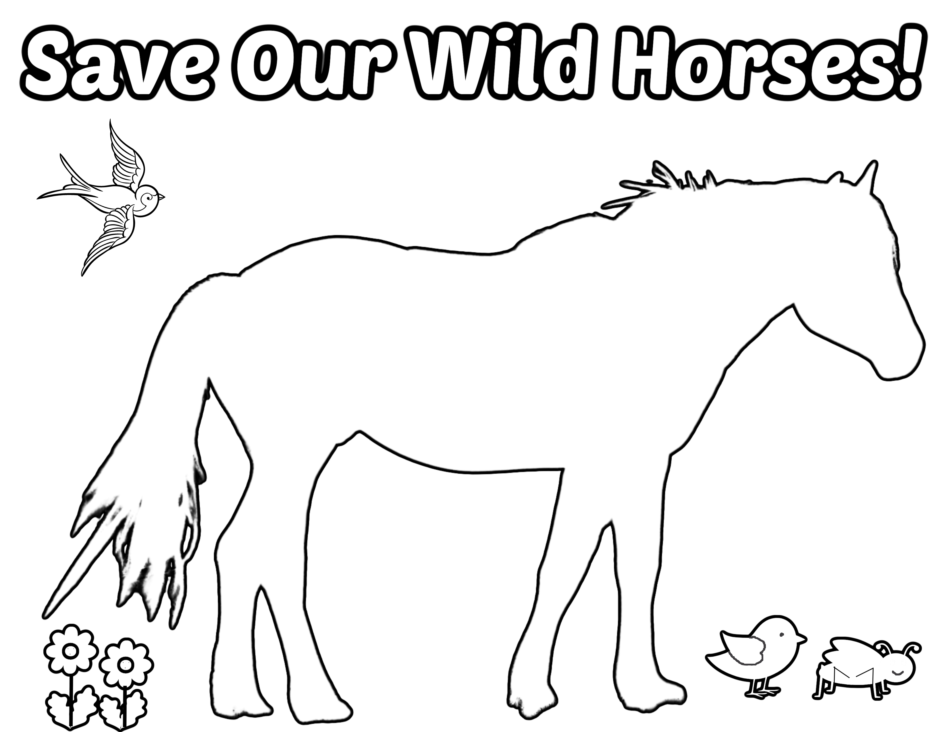 Wild horse coloring pages