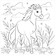 Wild horse coloring pages free printable pictures