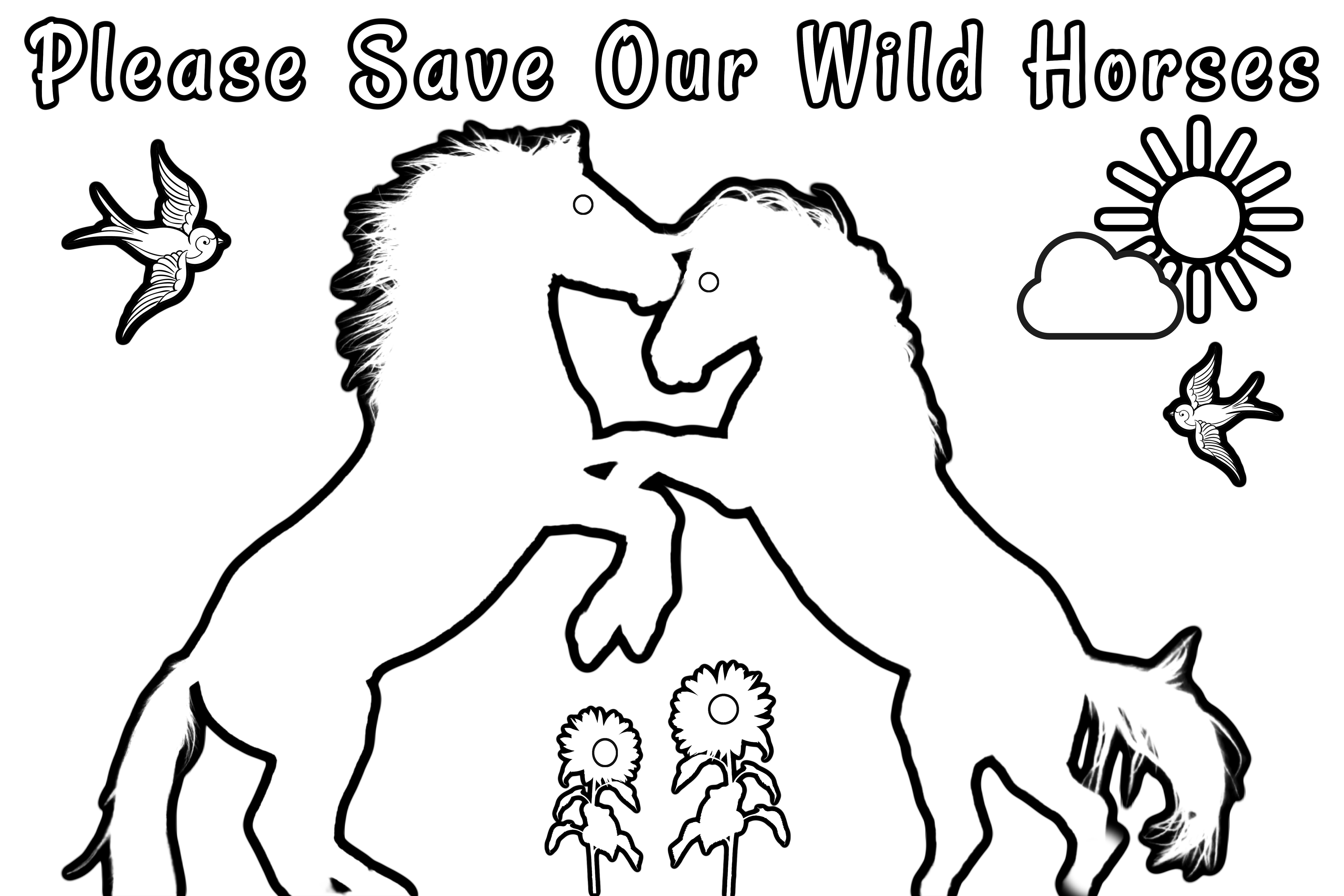 Wild horse coloring pages