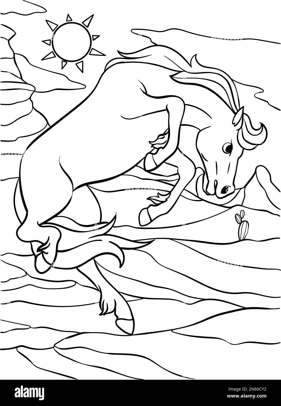 Kids drawing of horse black and white stock photos images