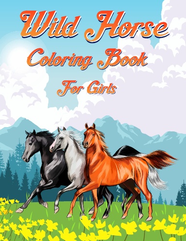 Wild horse coloring book for girls