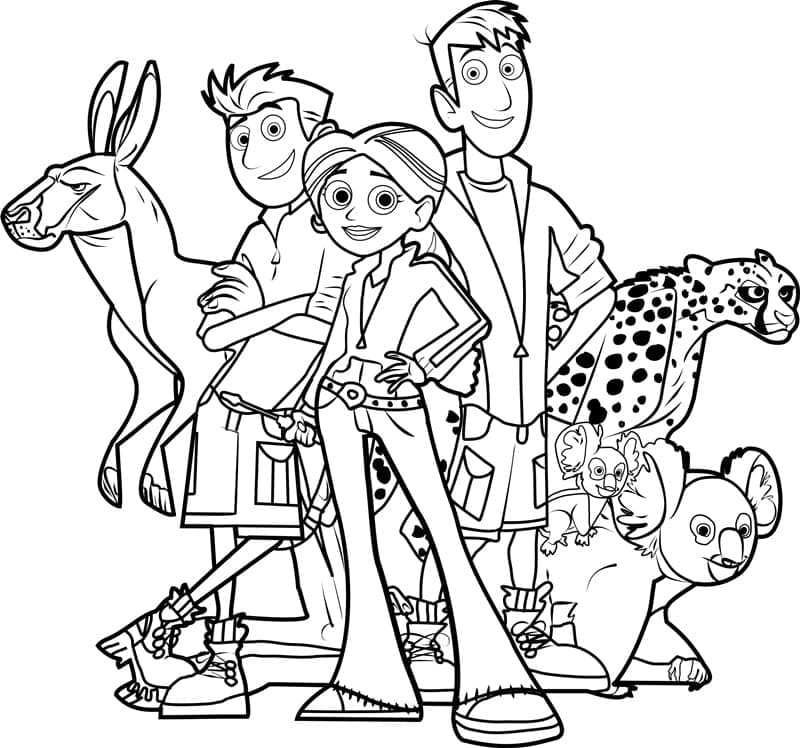 Wild kratts free for kids coloring page