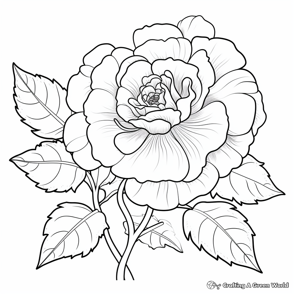 Realistic rose coloring pages