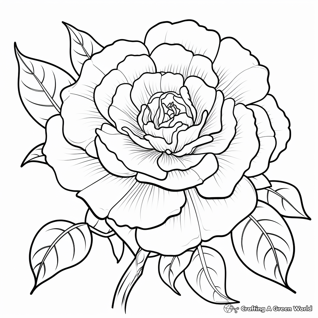 Realistic rose coloring pages