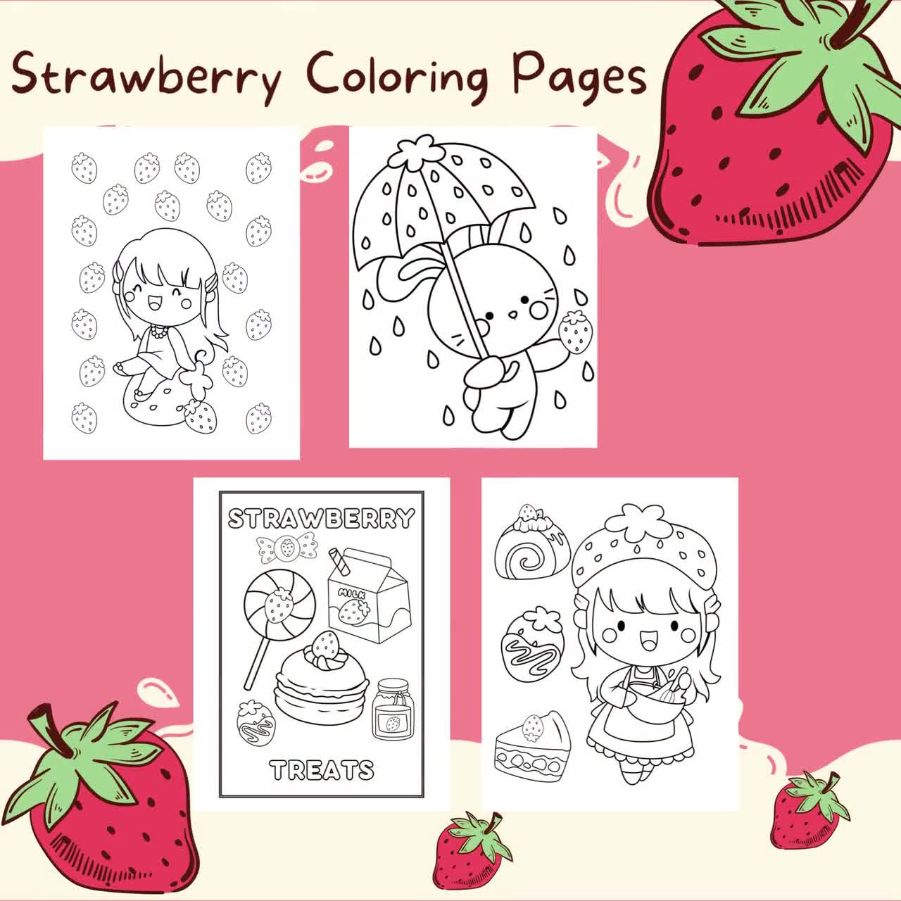 Strawberry coloring pages wild berries summer coloring strawberry drawing berry sweet adult coloring page birthday activitystrawberry