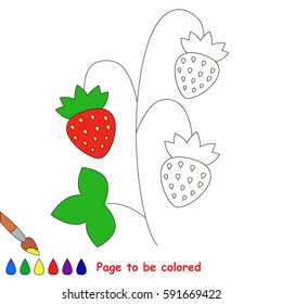 Small red wild strawberry coloring book stock vector royalty free