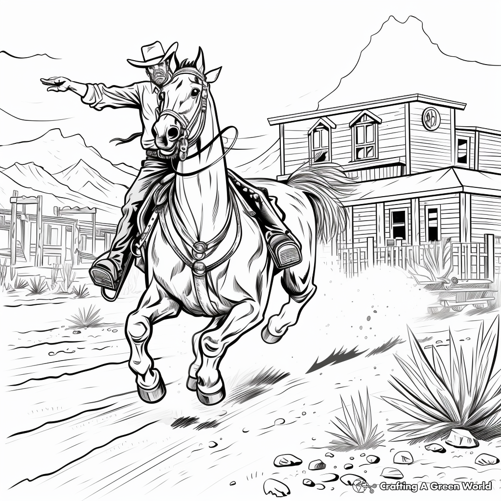 Western horse coloring pages