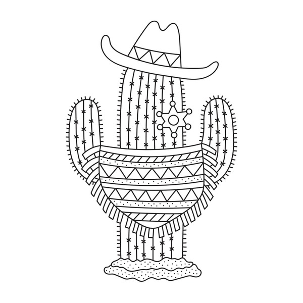 Hundred cowboy coloring page royalty