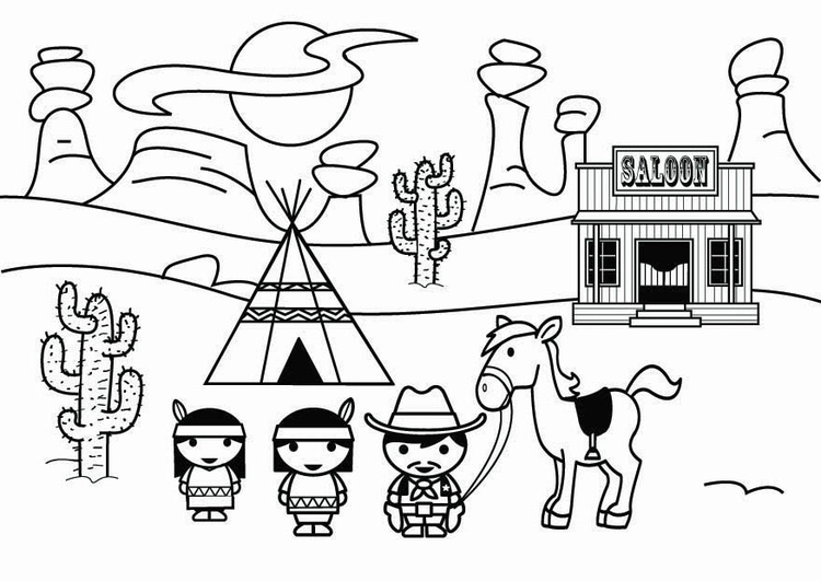 Coloring page wild west