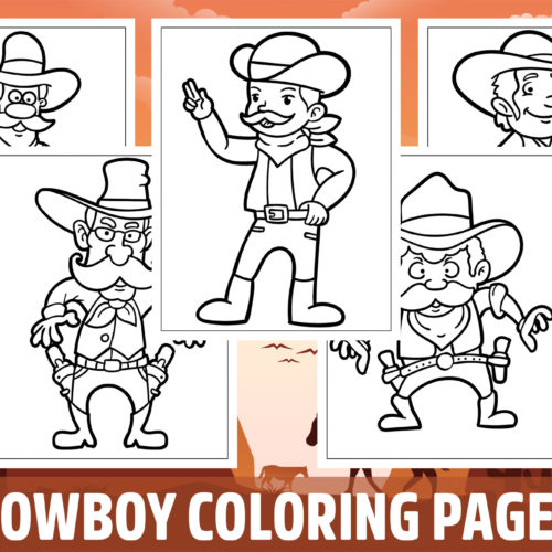 Cowboy coloring pages for kids girls boys teens birthday school activity made by teachers
