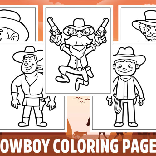 Cowboy coloring pages for kids girls boys teens birthday school activity made by teachers
