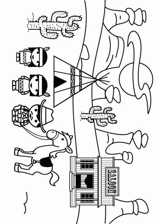 Coloring page wild west