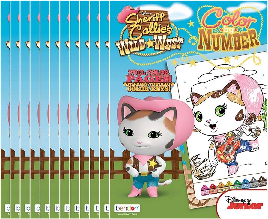 Disney sheriff llie color by number coloring book with full