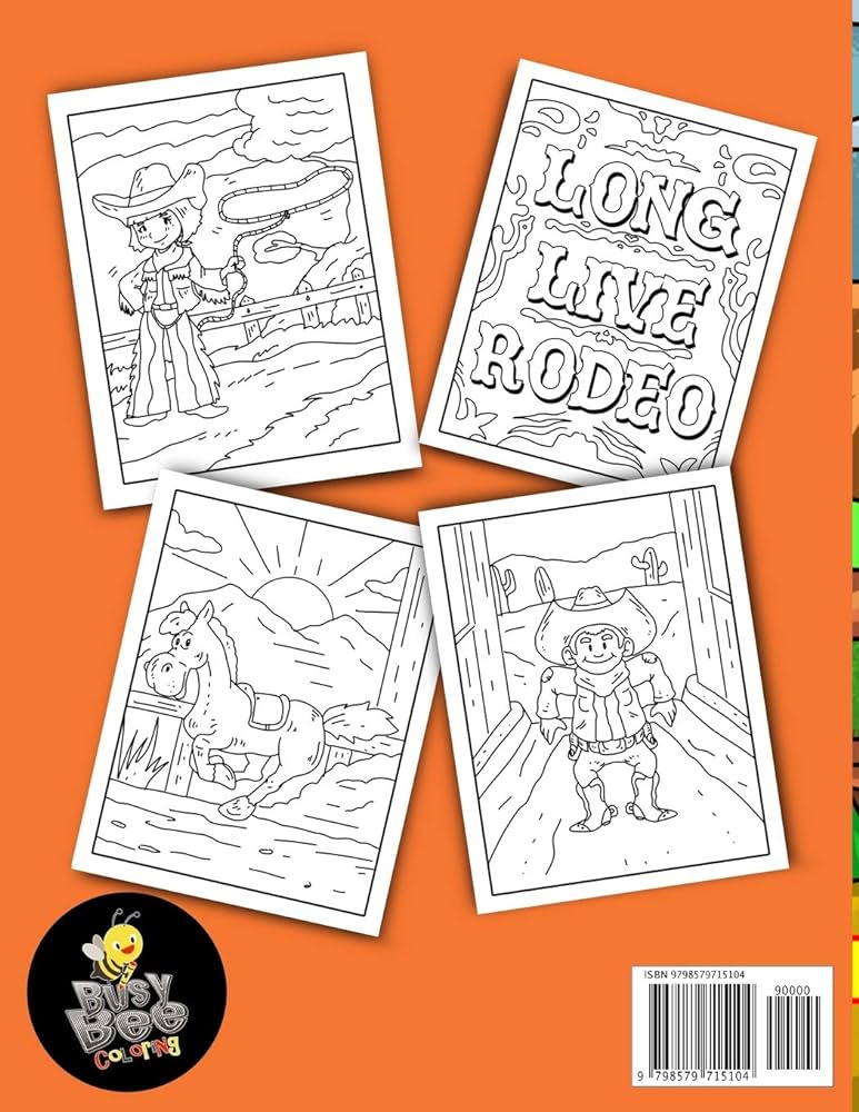 Wild west loring book for kids childrens wboy theme western loring pages for boys and girls ages