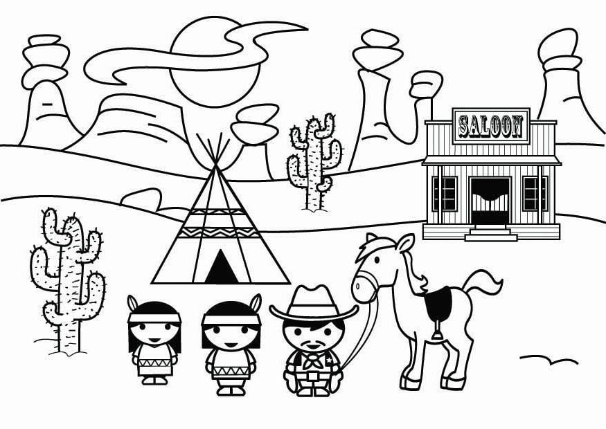 Coloring page wild west