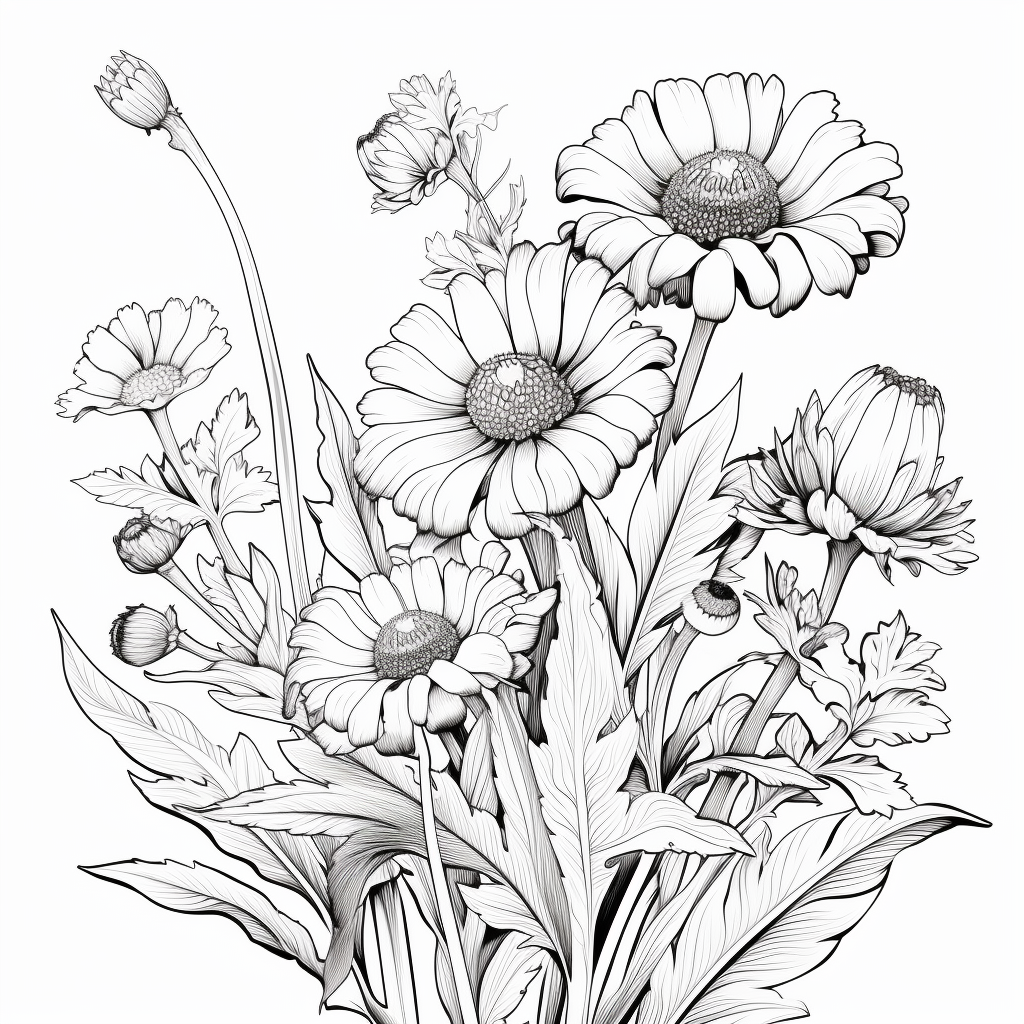 Wildflower coloring pages