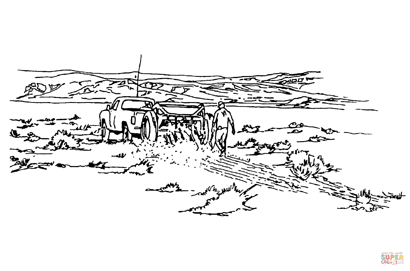 Planting new seeds in grasslands for wild horses to sustain coloring page free printable coloring pages