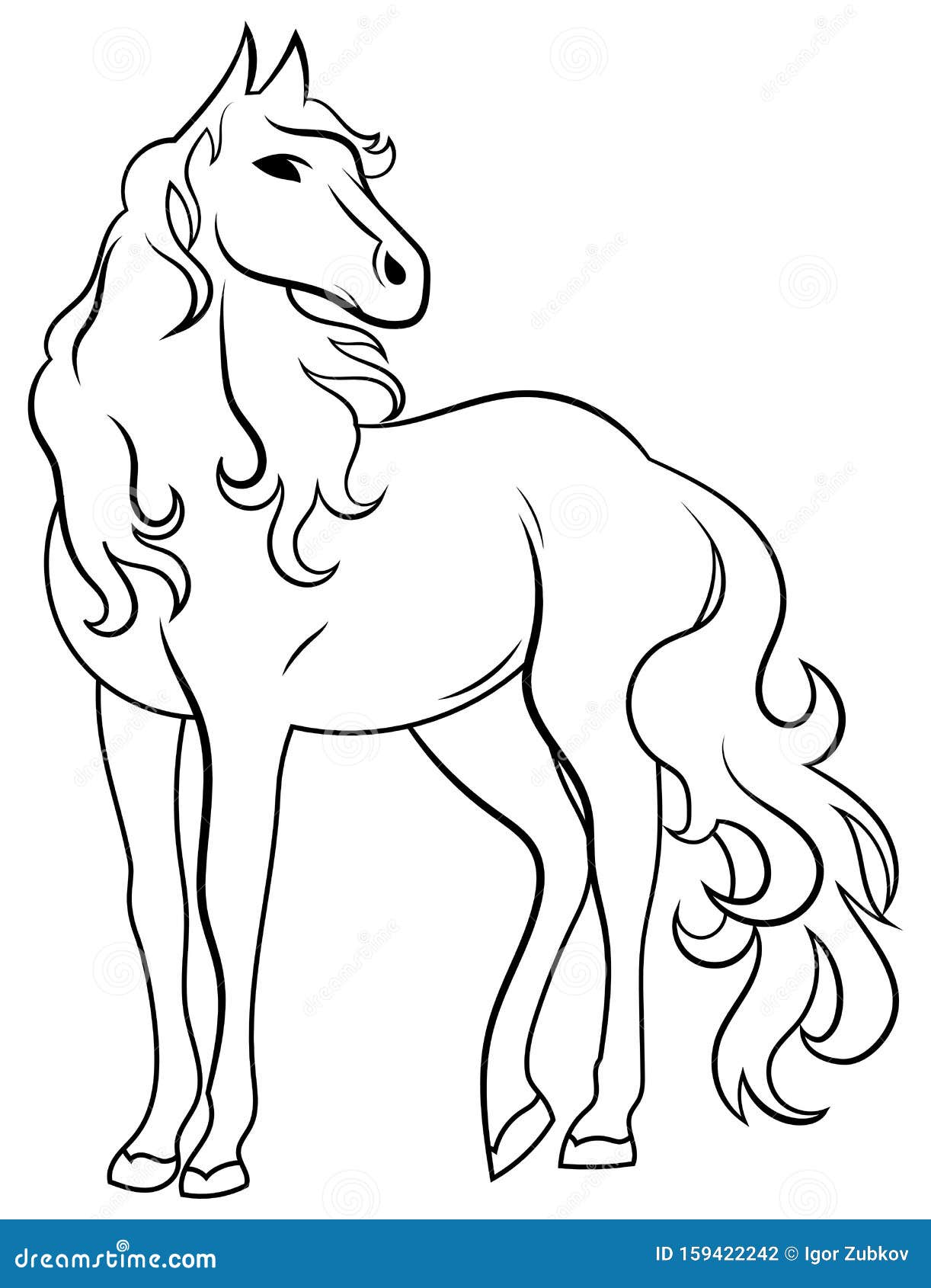 Black and white illustration of a wild horse vector drawing of a stylized mustang tattoo stock vector