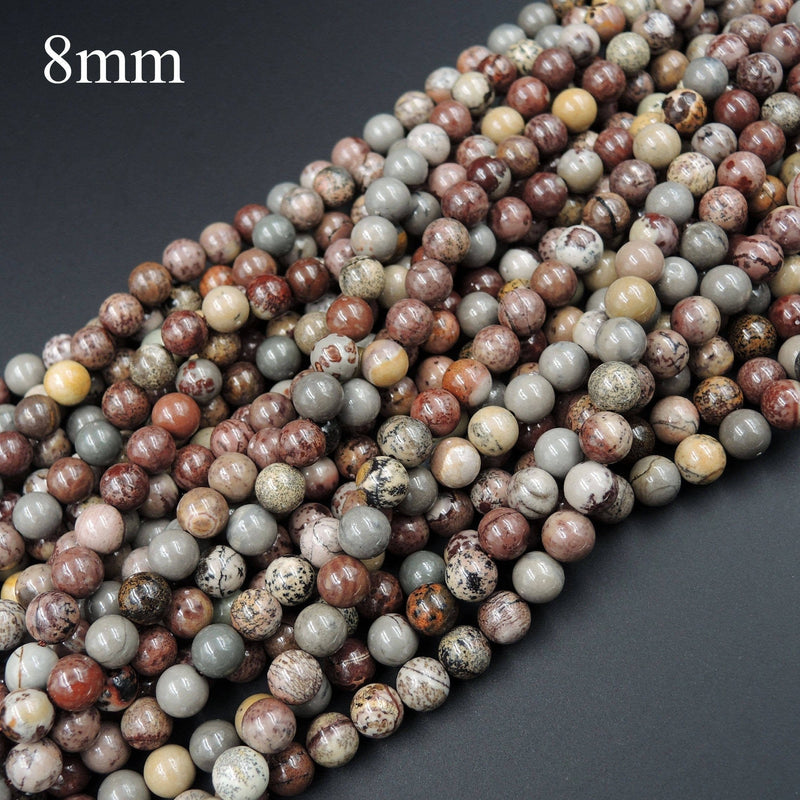 Natural artistic picture jasper round beads mm mm mm mm round bea â intrinsic trading