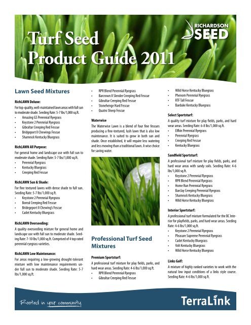 Turf seed product guide
