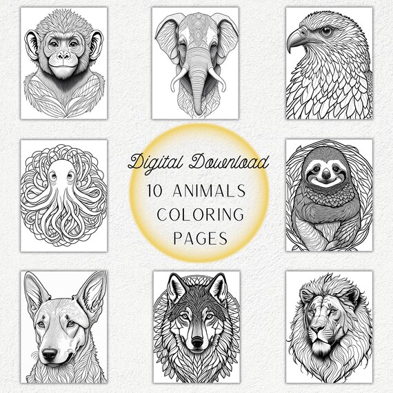 Realistic animals coloring pages printable pdf pages in us letter animal kingdom forest animals wildlife animals coloring pages