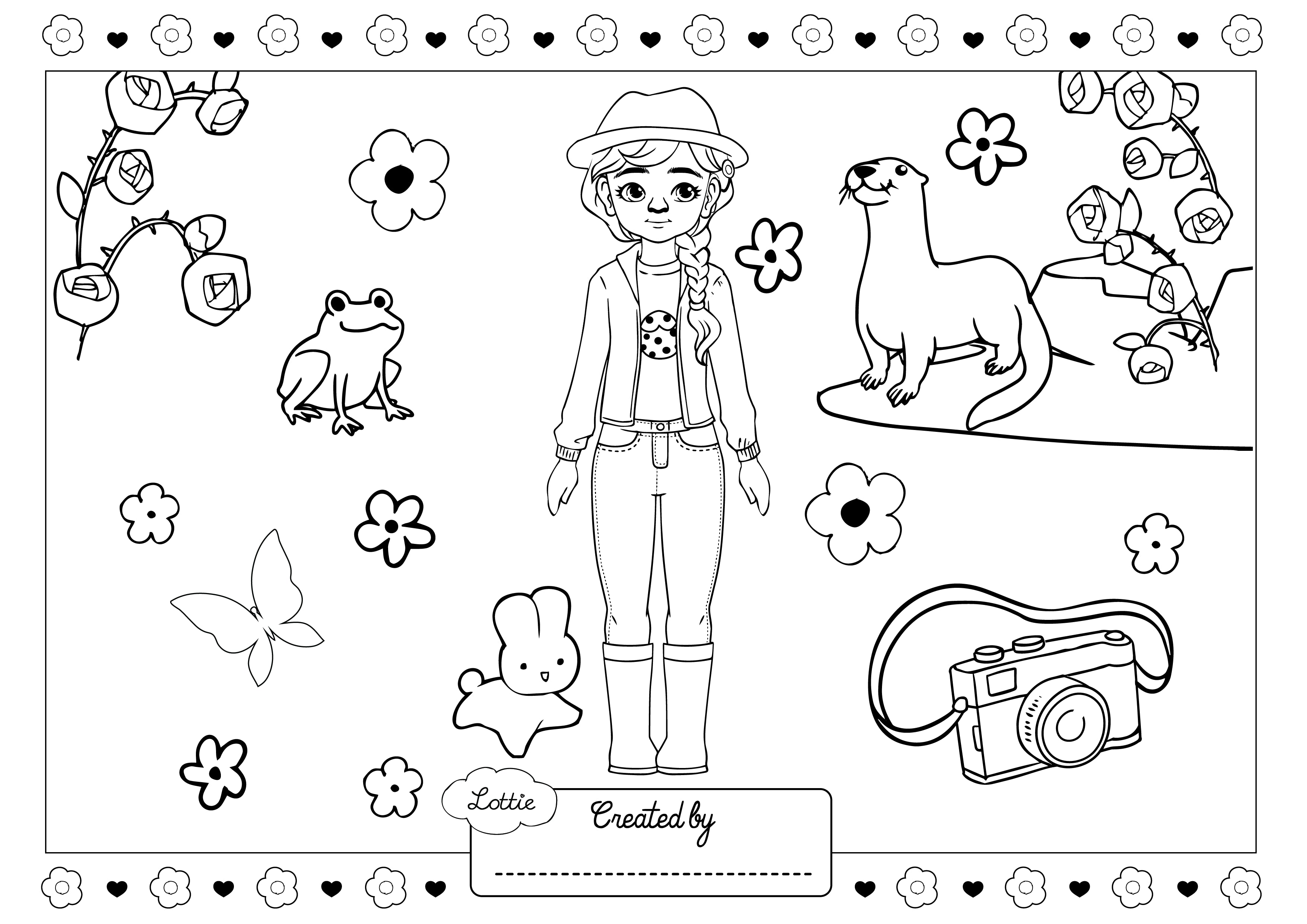 Wildlife photographer colouring sheet
