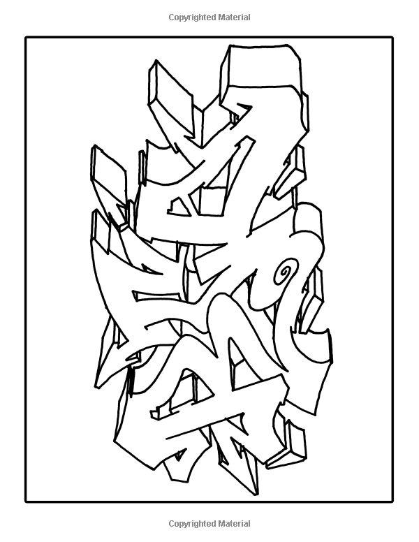 Graffiti coloring book for adults a collection of graffiti pieces and black book sketches by artist samuel nygard mandalas