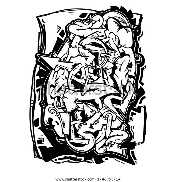 Hiphop background wild style graffiti adult stock vector royalty free