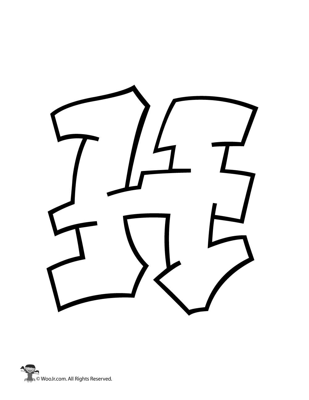 Graffiti capital letter h woo jr kids activities childrens publishing graffiti lettering graffiti lettering h lettering alphabet