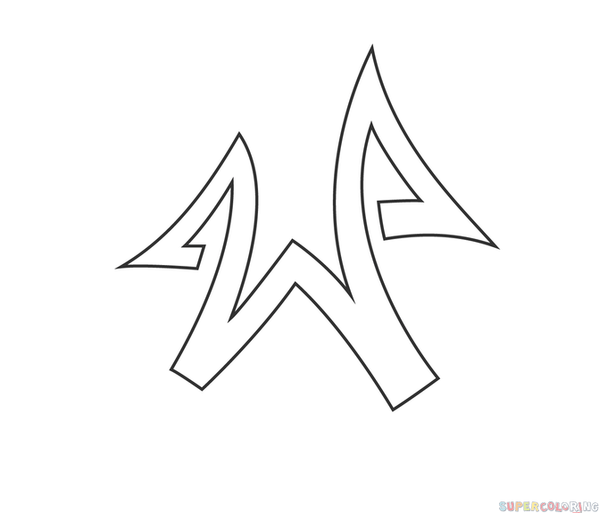 How to draw a wildstyle âwâ step by step drawing tutorials