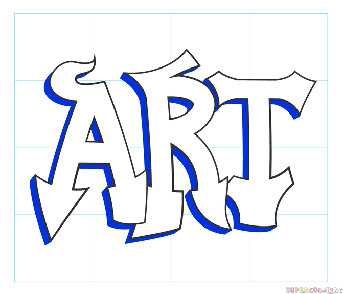 How to draw art in a graffiti style step by step drawing tutorials