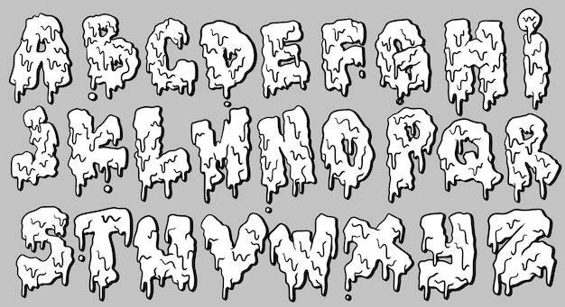Premium vector vector set wildstyle graffiti font alphabet lettering