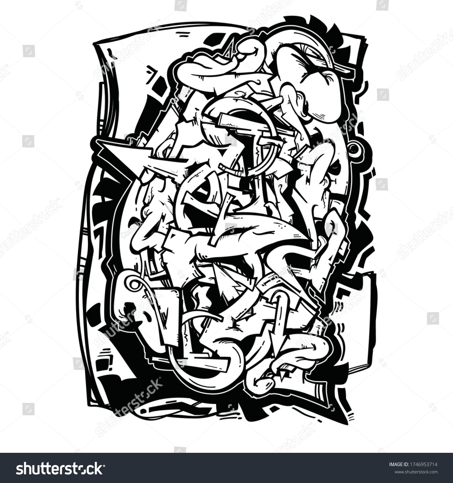 Hiphop background wild style graffiti adult stock vector royalty free