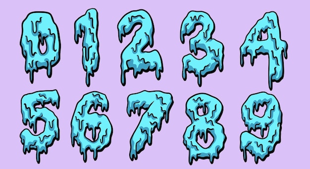 Premium vector vector set color wildstyle graffiti font numbers lettering